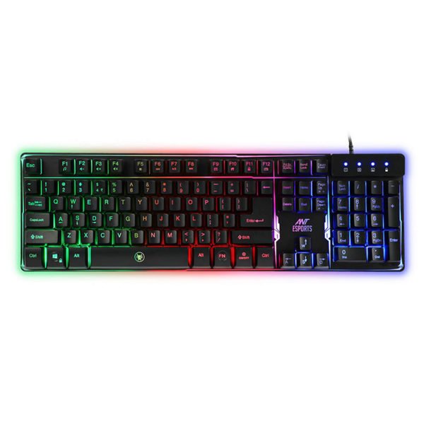 Ant Esports MK 700 Pro Backlit Rainbow Color Gaming Keyboard Price Delhi Nehru Place India. The MK700 consists of a full form factor with a 104 key layout. This makes it ideal for your quick buys for CS:GO and key binding for DOTA 2. The keyboard frame is constructed using high quality ‘Acrylonitrile butadiene styrene’ plastic compound which complements its durability and premium looks. The MK700 is illuminated with a rainbow colour combination that adds to your gaming setup. Ant esports is proud to present the latest addition to its collection of high performance gaming hardware